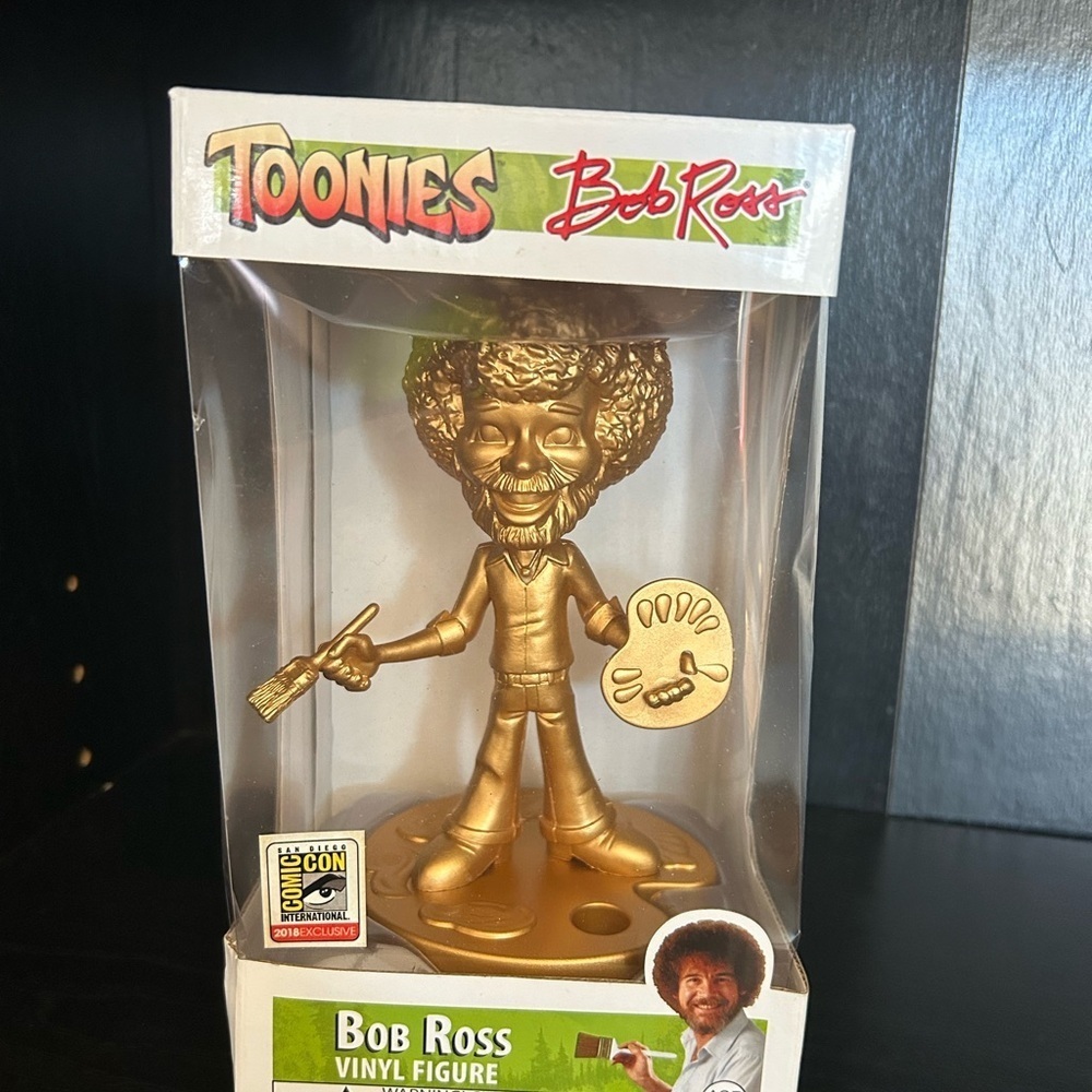 Toonies Bob Ross Vinyl Figure, San Diego Comic Con 2018 Exclusive, Gold Variant